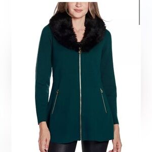 Belldini
Women's Black Label Faux Fur Collar Cardigan Sweater